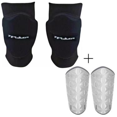 Imagem de Kit de Proteção Esportiva Matis Juvenil + Poker Pro Indoor Júnior com Tecnologia Shield Sys e Ajuste Anatômico Branco