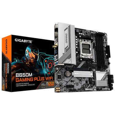 Imagem de Placa Mãe Gigabyte B650M Gaming Plus Wi-Fi com DDR5 e Pcie 4.0 Bluetooth 5.2 RGB Socket AM5