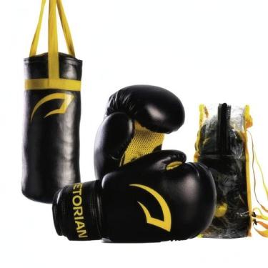 Imagem de Kit Kids Luvas de Boxe Muay Thai e Saco de Pancada Infantil Pretorian 