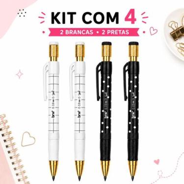 Imagem de Lapiseira Escolar Estampada com Apontador 2.0mm - 4 Unidades - BRW -, 
