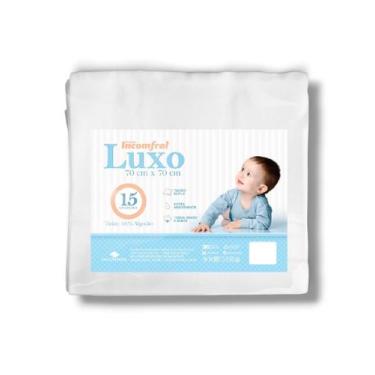 Imagem de Fralda Pano Luxo 15 Unidades Estampada 100% Algodão Incomfral Cor:Bran