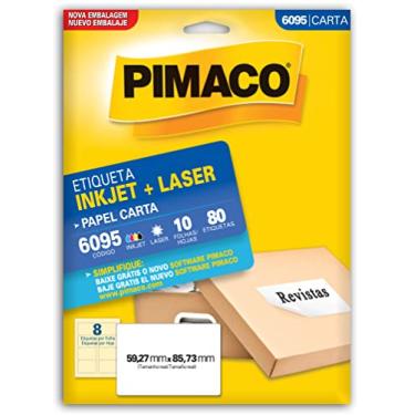 Imagem de Etiqueta inkjet/laser carta 6095 com 10 folhas Pimaco