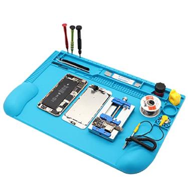 Imagem de Tapete de reparo de silicone com isolamento térmico, antiderrapante e antiestática, almofada de solda magnética com posição do parafuso e régua de escala para soldagem, ferro, telefone, computador e reparo de placa de circuito