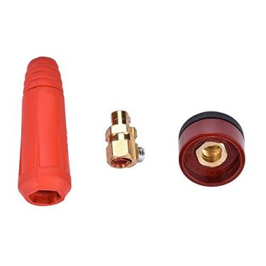 Imagem de Cabo de soldagem de estilo europeu série DKJ Conector rápido Plugue macho e adaptador de encaixe rápido de soquete de painel (DKJ10-25 vermelho)