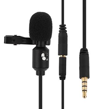 Imagem de Microfone de 3,5 mm, microfone de lapela profissional, microfone cardióide com clipe de lapela para entrevistas de transmissão ao vivo, microfone pequeno