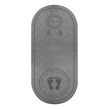 Imagem de Tapete antiderrapante para saltar com corda, tapete de treino para ambientes internos e externos, TPE, impermeável, à prova de som, amortecimento para ioga, fitness, dança, cinza