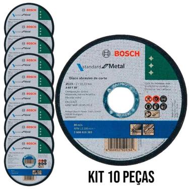 Imagem de Disco de Corte 7 POL 180 x 1,6 MM para Inox/Metal Standard Kit 10 Unidades BOSCH