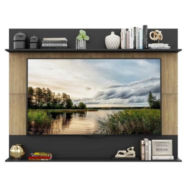 Imagem de Painel Tv 65´´ Com Prateleiras Amsterdã Classic Rustic/preto