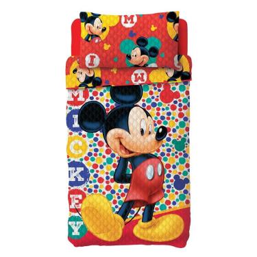 Imagem de Kit Colcha Dupla Face Solteiro Infantil Lepper Bouti Mickey