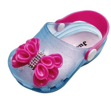 Imagem de Babuche Infantil Juju Com Laço Azul Com Pink - Juju Shoes