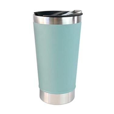 Imagem de COPO ISOTERMICO DE AÇO INOX COM TAMPA E ABRIDOR 500ML (Verde)
