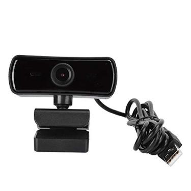 Imagem de V BESTLIFE Webcam USB, câmera HD de 4 MP, microfone integrado, clipe giratório de 360 graus, para salas de aula online, jogos de transmissão ao vivo (preto)