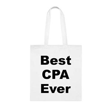 Imagem de Sacola Cpa Tote bag, Best Cpa Ever Bag, presente Cpa, presente para Cpa, bolsa de ombro Cpa, bolsas reutilizáveis Cpa, ideia de de Natal, Branco