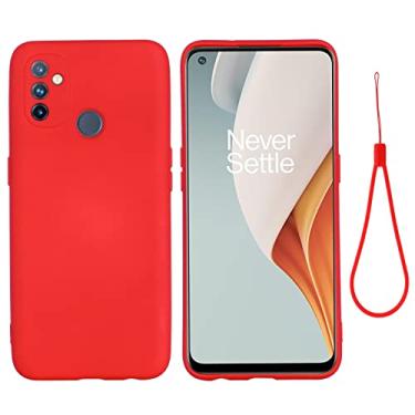 Imagem de For OnePlus Nord N100 Pure Color Liquid Silicone Shockproof Full Coverage Case