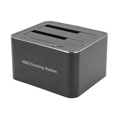Imagem de Dock station USB 3.0 para SATA, cópia offline de 100 a 240V 2x dock station para disco rígido de 16TB para escritório Plugue UE