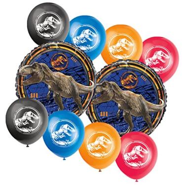 Imagem de Buquê de balões para festa de aniversário Jurassic World Fallen Kingdom 10 peças