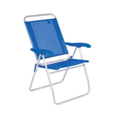 Imagem de Cadeira De Praia Boreal Com Porta-Copos Azul-Claro Mor