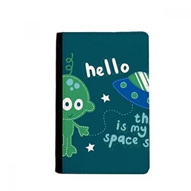 Imagem de Bolsa de cartão para carteira com porta-passaporte Hello Alien Universo e Alien Notecase Burse, Multicolor