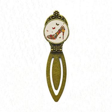 Imagem de Marcador de página com etiqueta de escritório retrô borboleta e salto alto