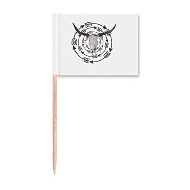 Imagem de Chifres de flechas irradiam em torno de palito de dente, marcadores de decoração de festa