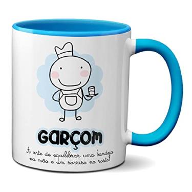 Imagem de Caneca Garçom Arte De Equilibrar Uma Bandeja Com Sorriso (Azul)