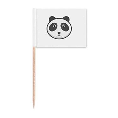 Imagem de Bandeiras de palito de dente de animal adorável panda de desenho animado Topper Decoração de festa