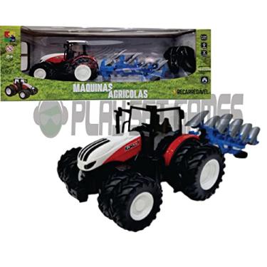 Imagem de Trator Controle Remoto + Arado de Aiveca 1:24 - CKS Toys CP166186 Cor:Vermelho