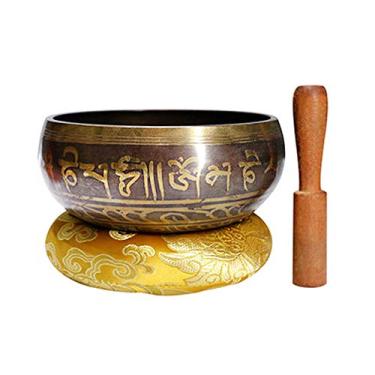 Imagem de Gavel – Conjunto de tigelas para meditação budismo com martelo de madeira feito à mão no Nepal para cura, relaxamento, mindfulness 14,5 cm, conjuntos de ioga