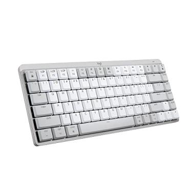 Imagem de Logitech MX Mechanical Mini para teclado iluminado sem fio Mac, interruptores de desempenho de baixo perfil, teclas silenciosas táteis, retroiluminado, Bluetooth, USB-C, Apple, iPad - cinza claro