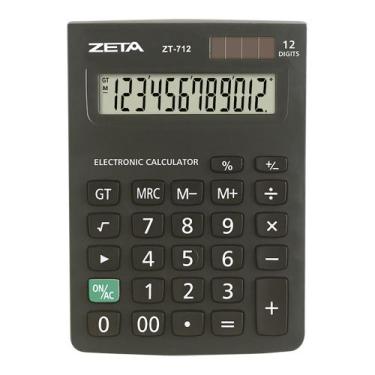 Imagem de Calculadora De Mesa Zeta Zt712 12 Digitos Preto
