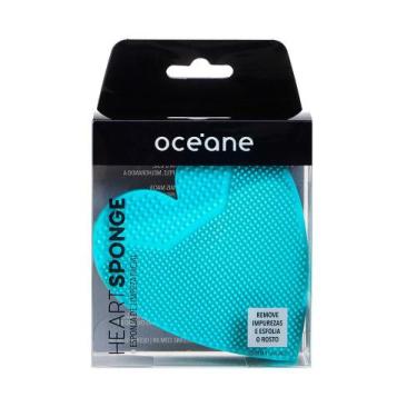 Imagem de Esponja Para Limpeza Facial Coração Azul Heart Sponge Acqua Océane