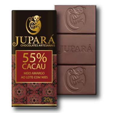 Imagem de Barras De Chocolates Jupará 55% Cacau Meio Amargo Nibs 26 Un - Jupará