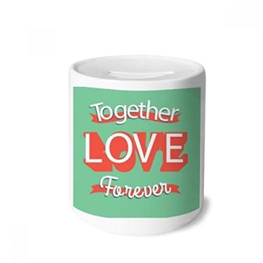Imagem de DIYthinker Caixa de cerâmica Together Love Forever Dia dos Namorados para presente de porta-moedas