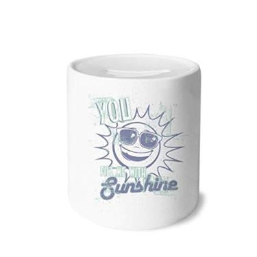 Imagem de DIYthinker Caixa de cerâmica para guardar dinheiro Blue Sun Sunshine Glass Weather Money Box para presente de cofrinho