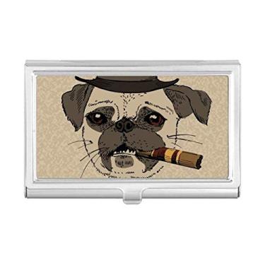 Imagem de Porta-cartão de visita estilo britânico suave fumê para cães e cigarros