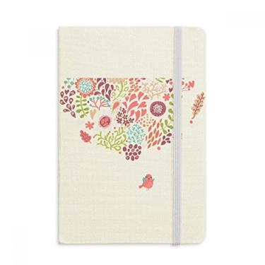 Imagem de Caderno de flores de cor sólida, desenho de pássaros, capa dura de tecido, diário clássico