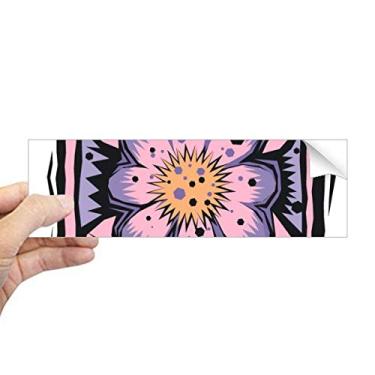 Imagem de DIYthinker Adesivo retangular de para-choque com elemento de cultura do México de flor roxa para notebook decalque de janela