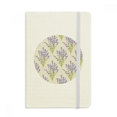 Imagem de Caderno de flores com pintura de plantas lavanda oficial de tecido rígido diário clássico