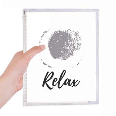 Imagem de Caderno com tinta branca abstrata com estampa de arte de folhas soltas diário recarregável de papelaria