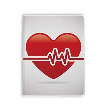 Imagem de Caderno com estampa de eletrocardiograma de coração, capa de goma para diário de capa macia