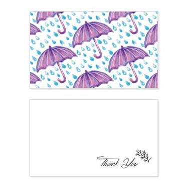 Imagem de Guarda-chuva roxo aquarela chuva cartão de agradecimento aniversário cumprimentos casamento agradecimento