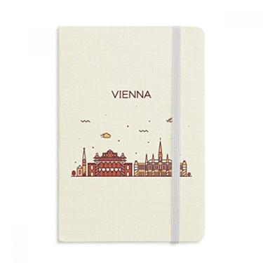Imagem de Caderno com estampa de marco plano Vienna Áustria em tecido capa dura diário clássico A5
