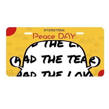 Imagem de DIYthinker Placa de carro com citação de poesia famosa vida lágrima amor decoração de carro dia da paz