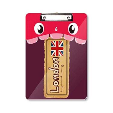 Imagem de Union Jack UK London Stamp Britian Mouth Clipboard Pasta Arquivo Pad Placa de suporte A4