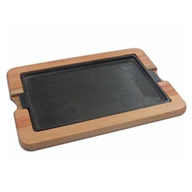 Imagem de Tábua Churrasco Madeira 42 x 30 x 2,8 cm Retangular com Chapa Alumínio MS Madeiras - MSM 033