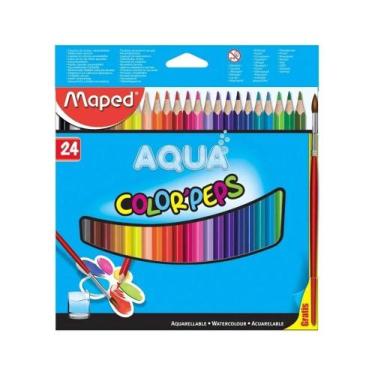 Imagem de Lápis De Cor Aquarelável Maped Color Peps 24 Cores + Pincel