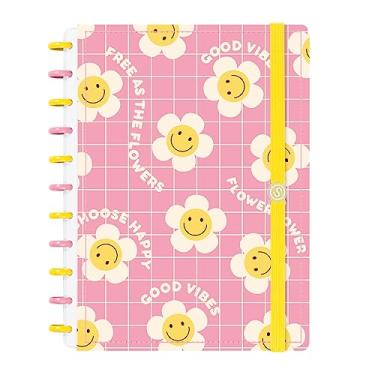 Imagem de Caderno De Disco ISCOOL Inteligente G Retro Good Vibes Rosa