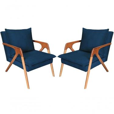 Imagem de Kit 2 Poltronas Decorativa Monalisa Luxo Dora Bela Cor 0129