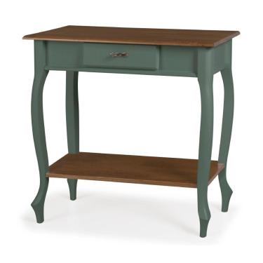 Imagem de Aparador para Sala Pés Luis XV com Gaveta e Prateleira 1010P Linz Móveis - Verde Musgo/Imbuia 