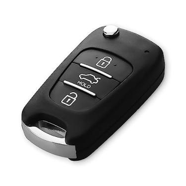 Imagem de 3 botões modificados para carro, dobrável, porta-chaves, capa remota, para Hyundai I30 IX35 I20 Solaris Botões de espera